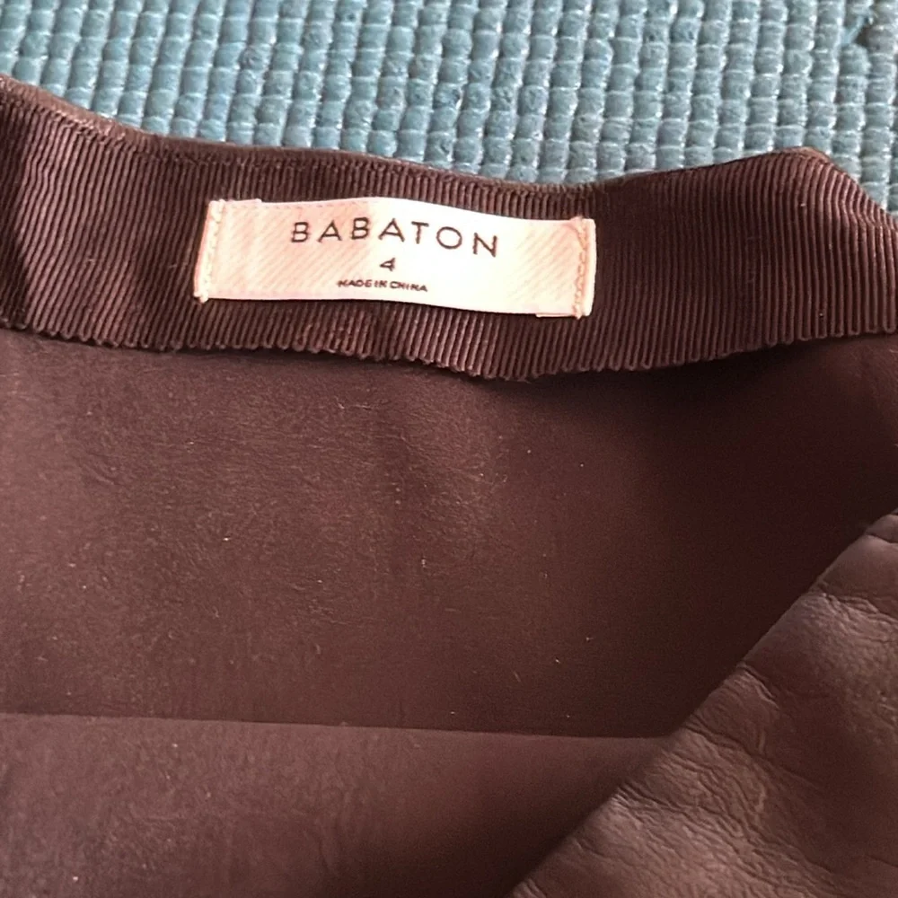 Aritzia Babaton Black Faux Leather Mini Skirt 4 - Picture 6 of 8